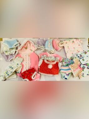 Assorted Vintage hand made baby doll clothing lot  for 7” doll